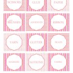Free Printable Craft Supply Labels   Craft Storage Ideas   Pink   Free Printable Crafts