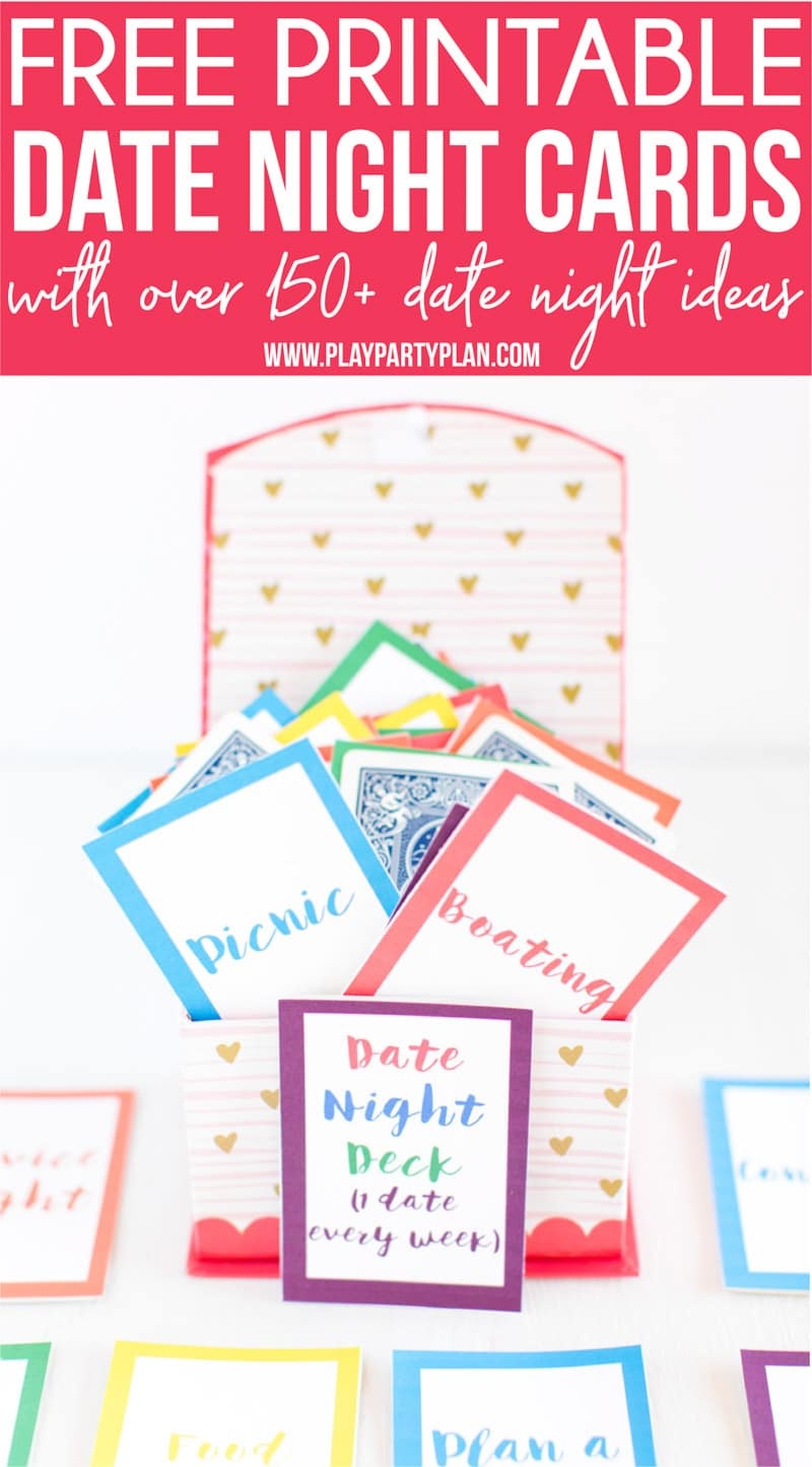 Free Printable Date Night Cards &amp;amp; 150+ Date Night Ideas - Play Party - Free Printable Play Date Cards