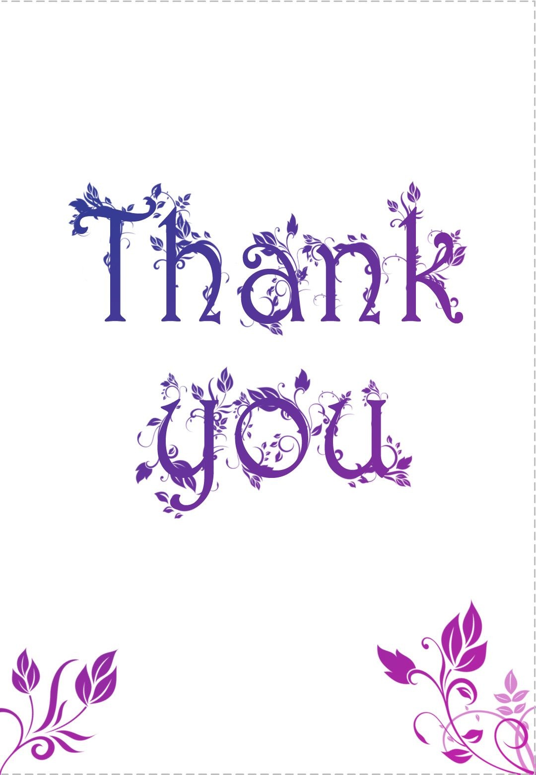 Free Printable Decorated Thank You Card Greeting Card-----Great Site - Thank You Card Free Printable Template