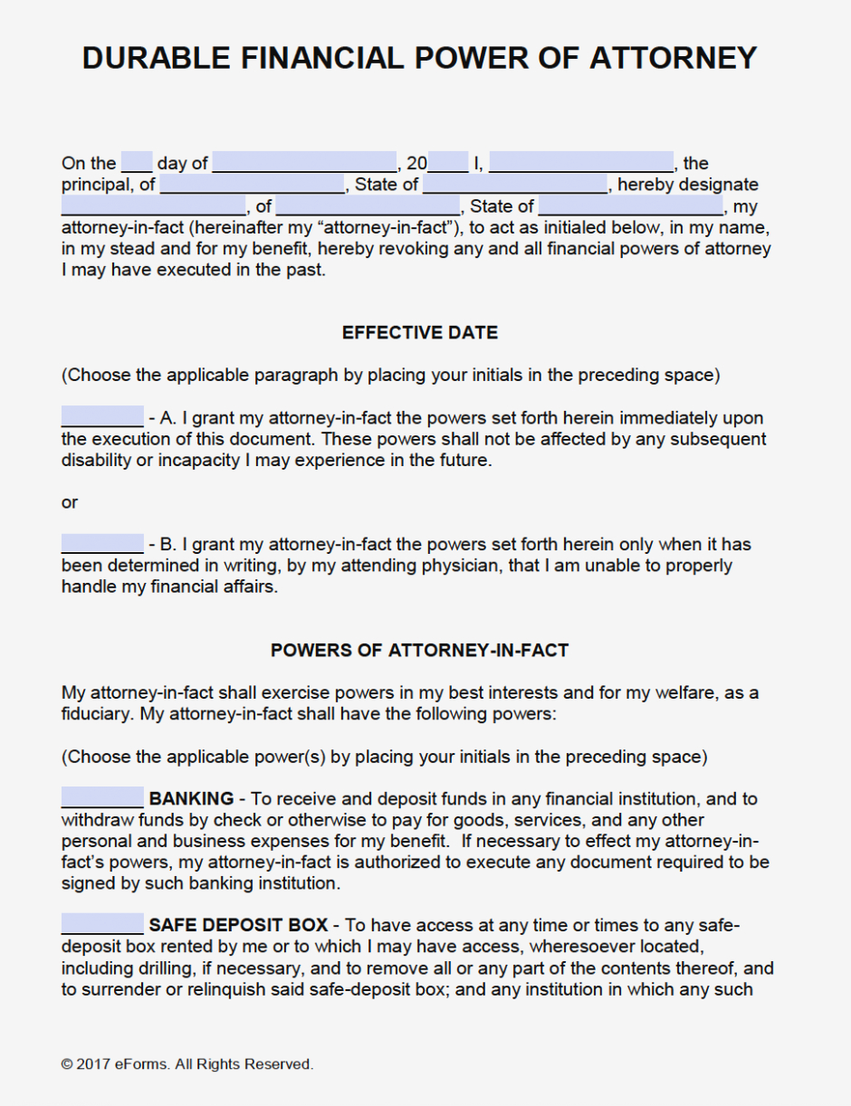 california durable power of attorney for finances form