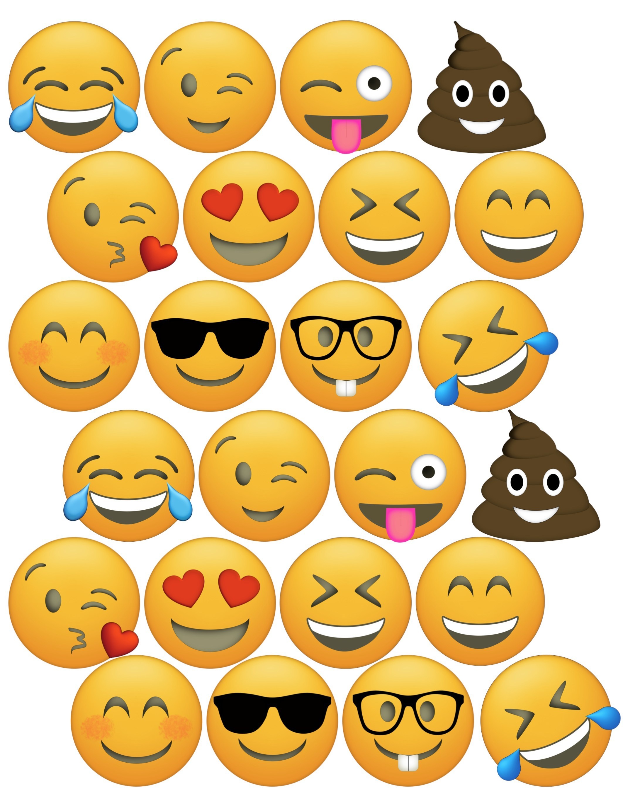 Kleine Emojis Zum Ausdrucken Emojis Zum Ausdrucken Flaches Design ...