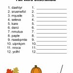 Free Printable   Fall Word Unscramble | Games For Senior Adults   Free Printable Jumble Word Games