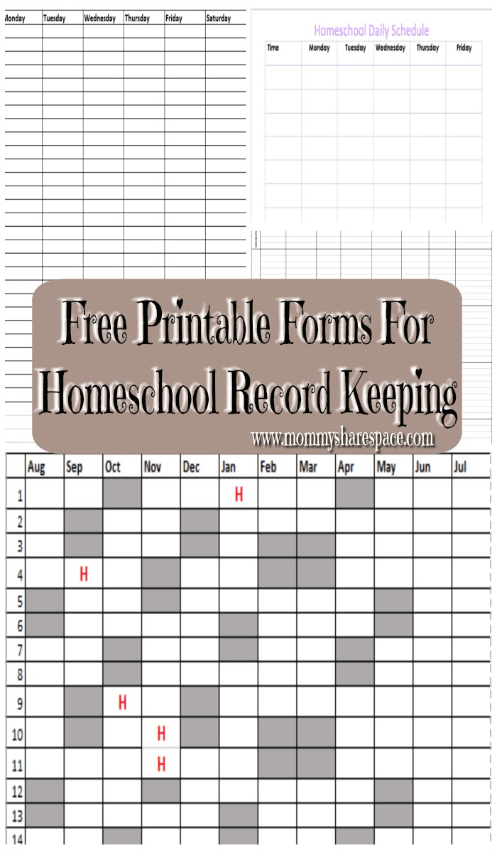 Free Printable Forms For Homeschool Record Keeping | My Blog Posts - Free Printable Parenting Plan
