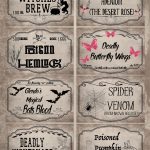 Free Printable Halloween Apothecary Labels: 16 Designs Plus Blanks!   Free Printable Potion Labels