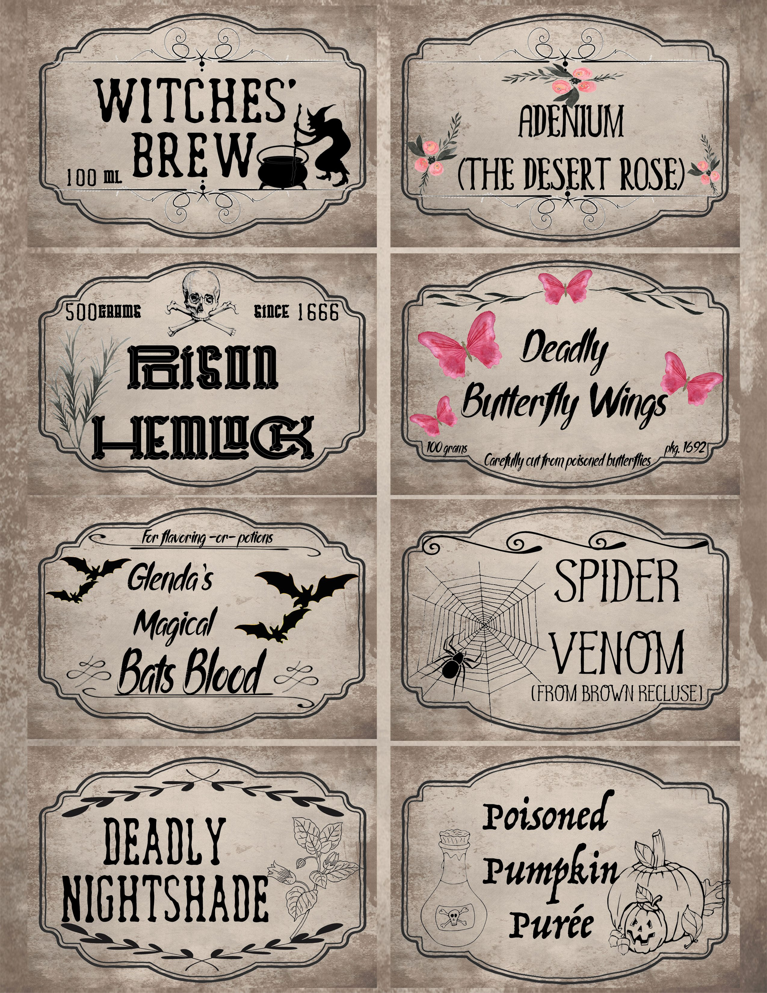 Free Printable Halloween Apothecary Labels: 16 Designs Plus Blanks! - Free Printable Potion Labels
