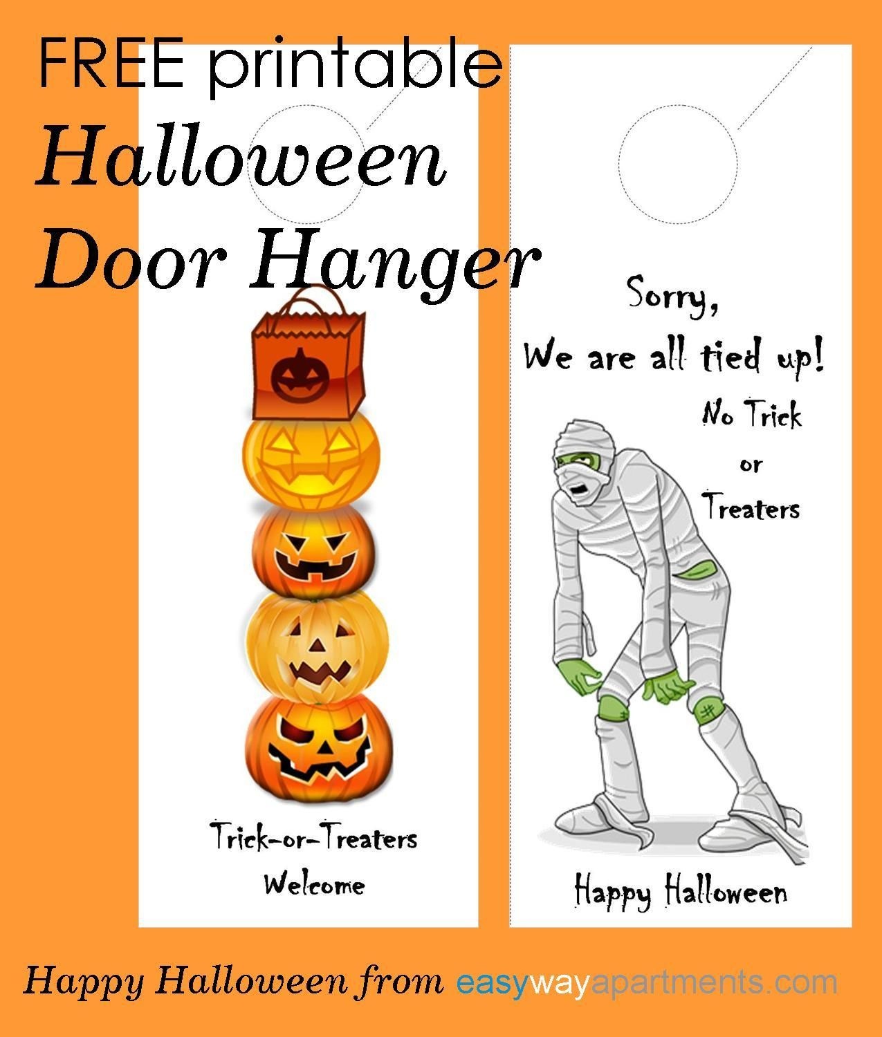 Blank Door Hanger Template For Your Design, Print And Cutout Halloween Door Hangers Free