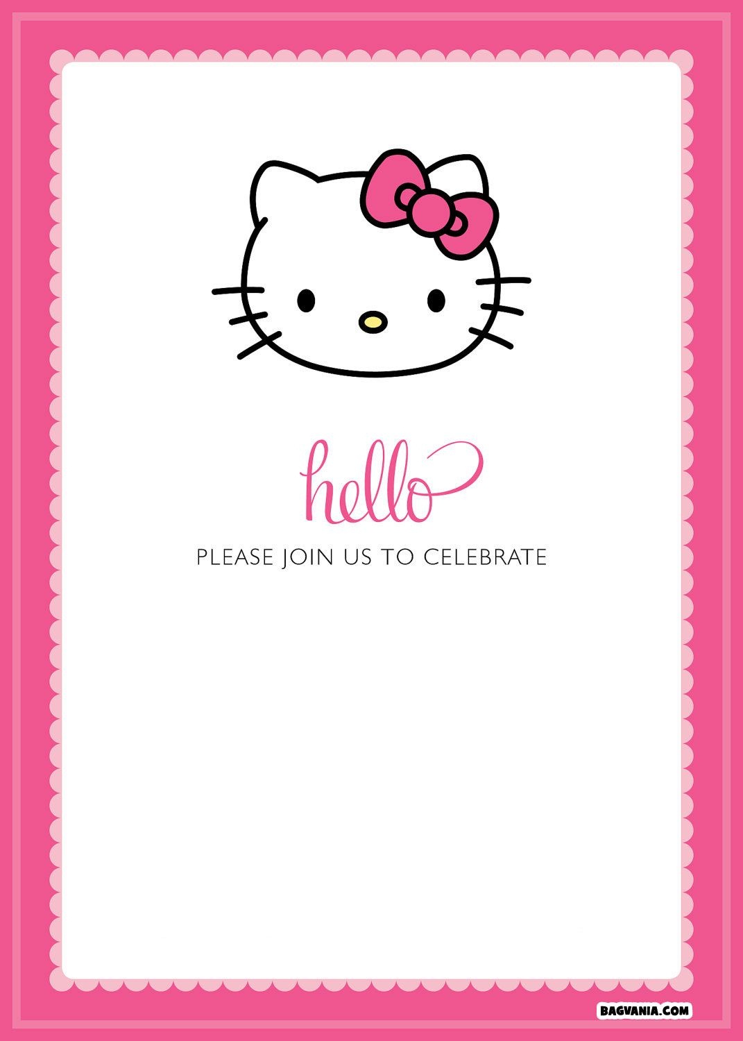 Free Printable Hello Kitty Birthday Invitations – Bagvania Free - Hello Kitty Name Tags Printable Free