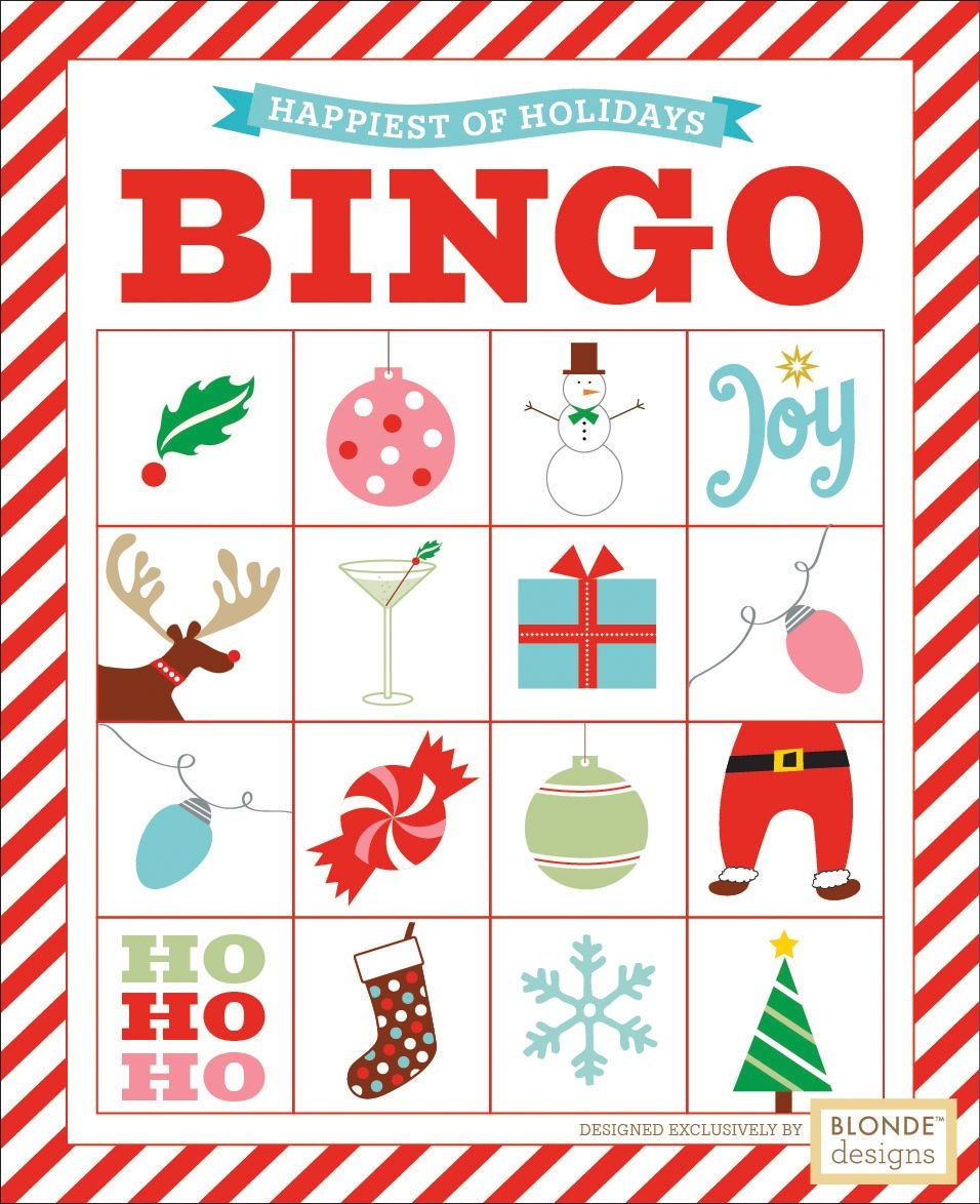 Free Printable: Holiday Bingo {Blonde Designs Blog} | Christmas - Free Printable Christmas Designs