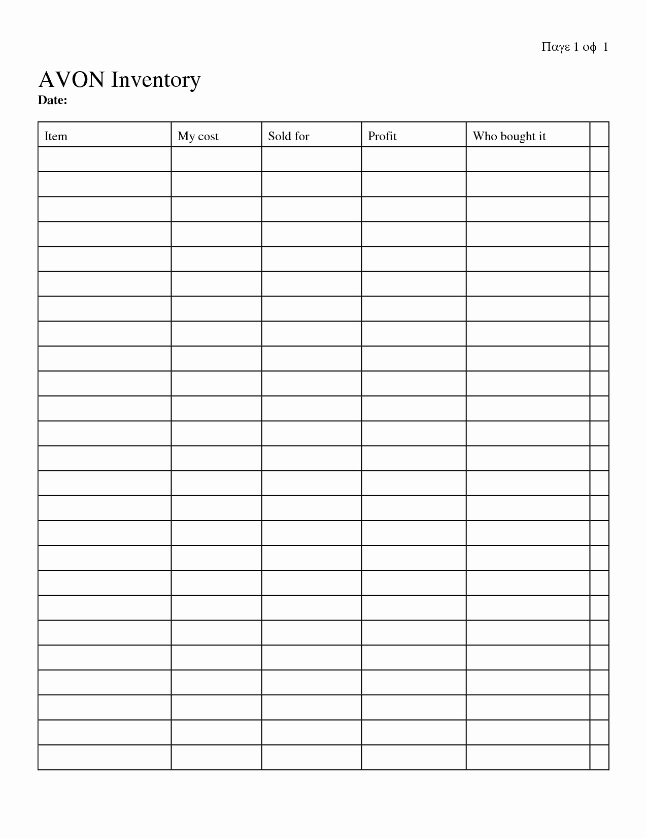 Free Printable Inventory Templates | Template Of Business, Resume - Free Printable Inventory Sheets