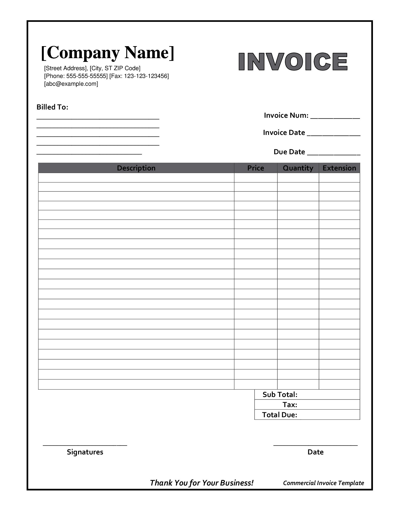 Free Printable Invoices Download Fresh 30 Examples Blank Invoice - Free Printable Blank Invoice Sheet