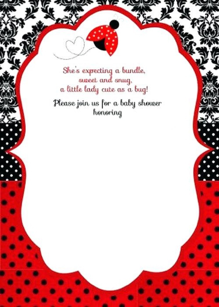 Free Printable Ladybug Baby Shower Invitations Templates | Party - Free Printable Ladybug Invitations