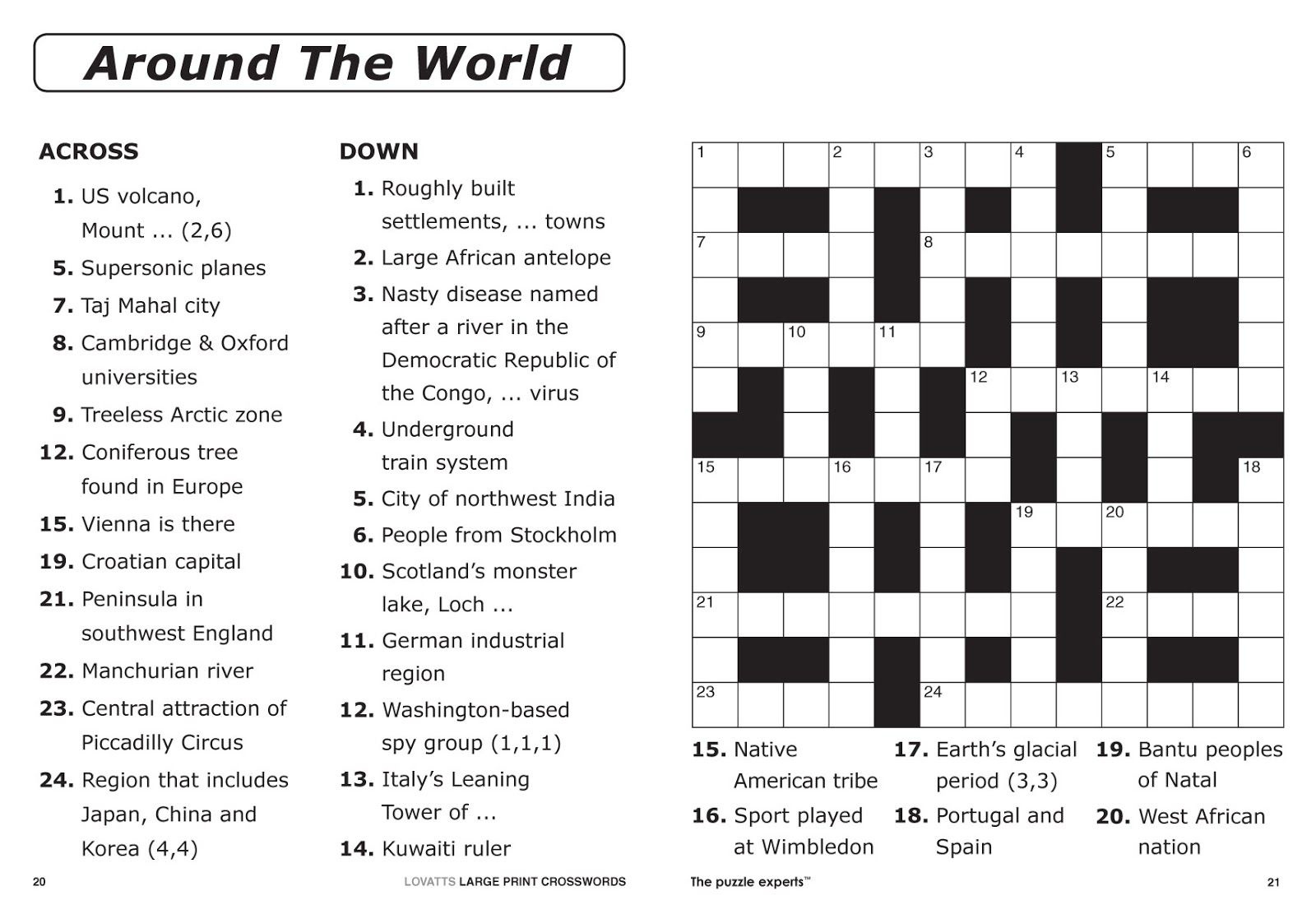 Free Printable Large Print Crossword Puzzles | M3U8 - Free Easy Printable Crossword Puzzles For Adults