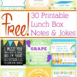 Free Printable Lunch Box Notes And Jokes For All Ages!   Free Printable Lunchbox Notes