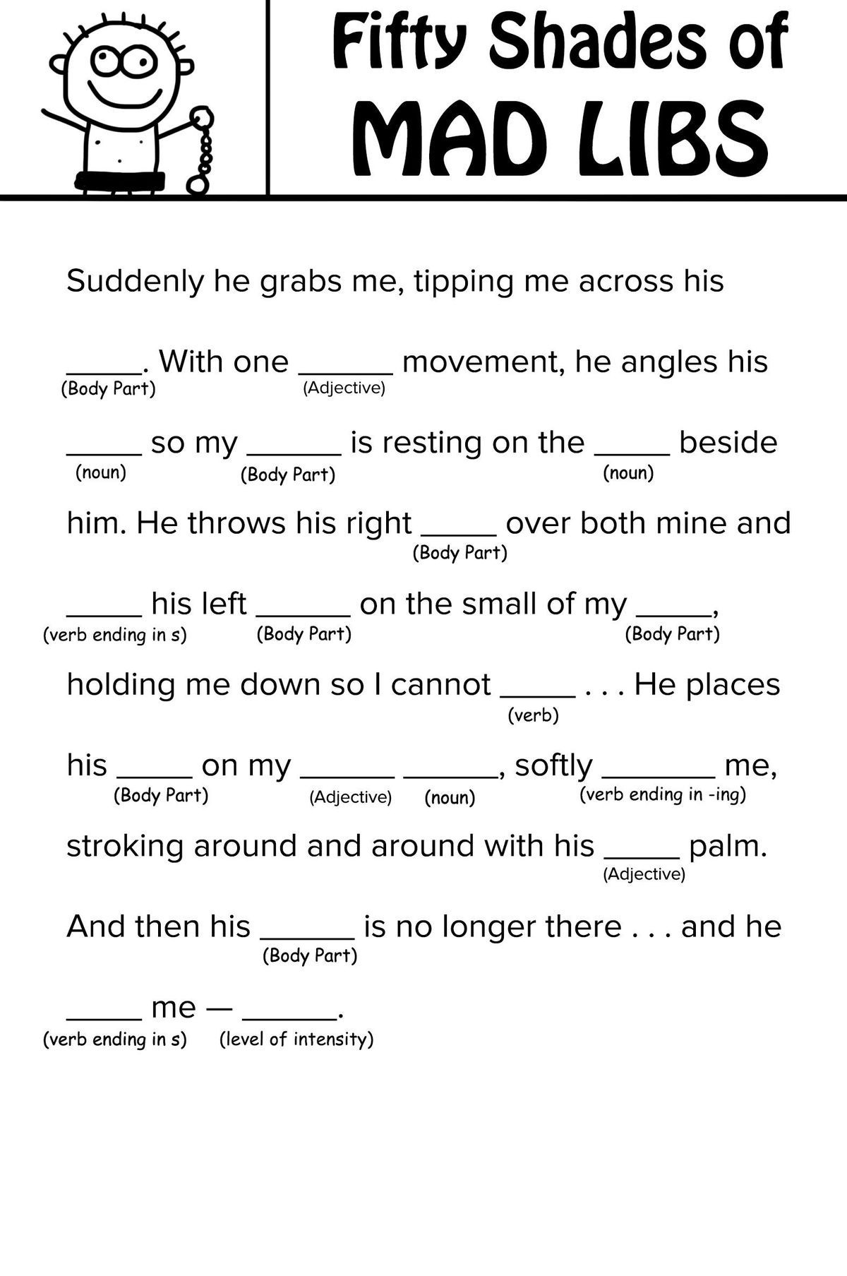 Free Printable Mad Libs For Middle School Students - Free Printable