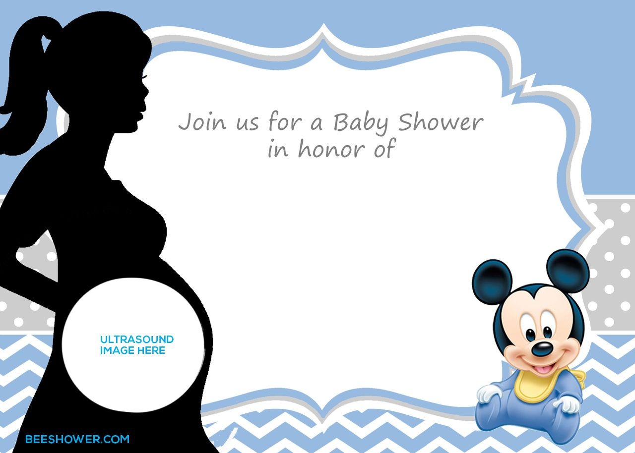 Free Printable Mickey Mouse Baby Shower Invitation Template | Baby - Free Baby Shower Invitation Maker Online Printable
