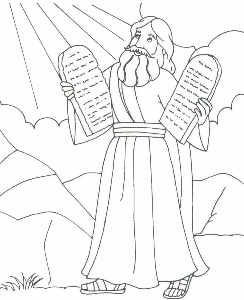 Free Printable Moses Coloring Pages For Kids | Projects To Try | Lds - Free Printable Ten Commandments Coloring Pages