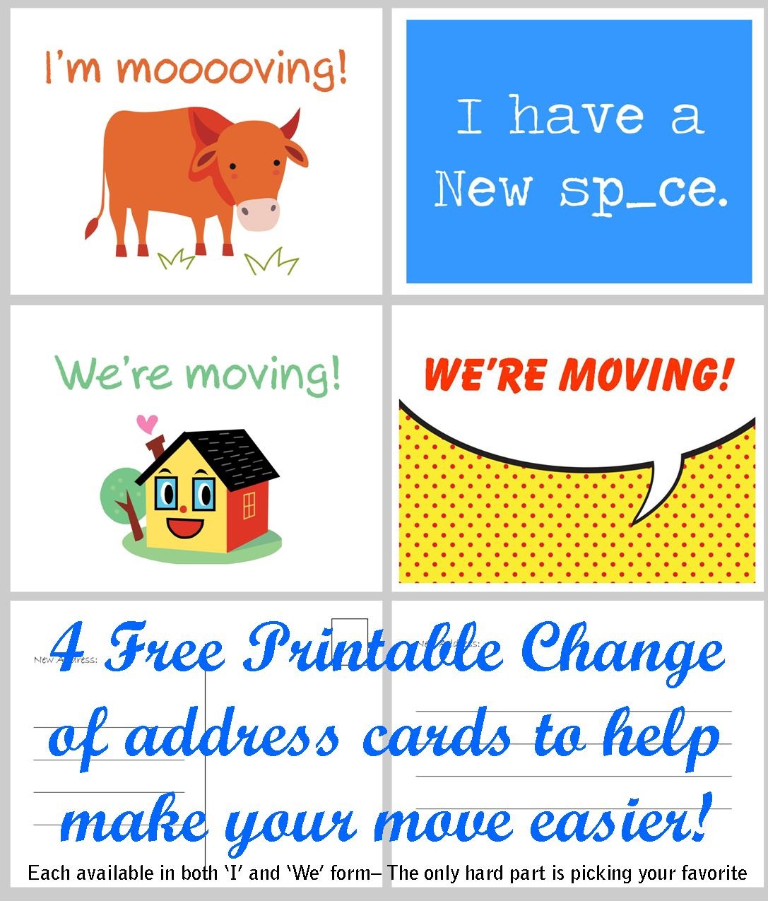 Free Printable Change Of Address Cards Uk