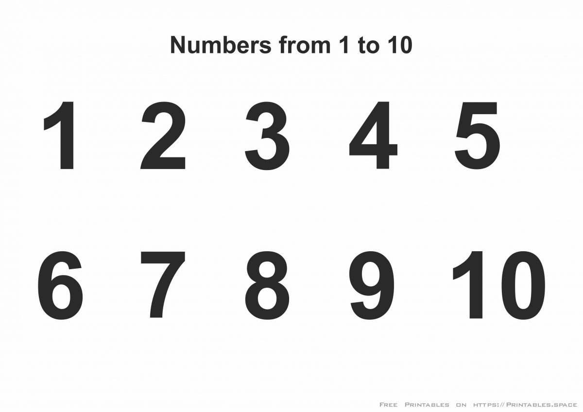 Number 1-10 Printable