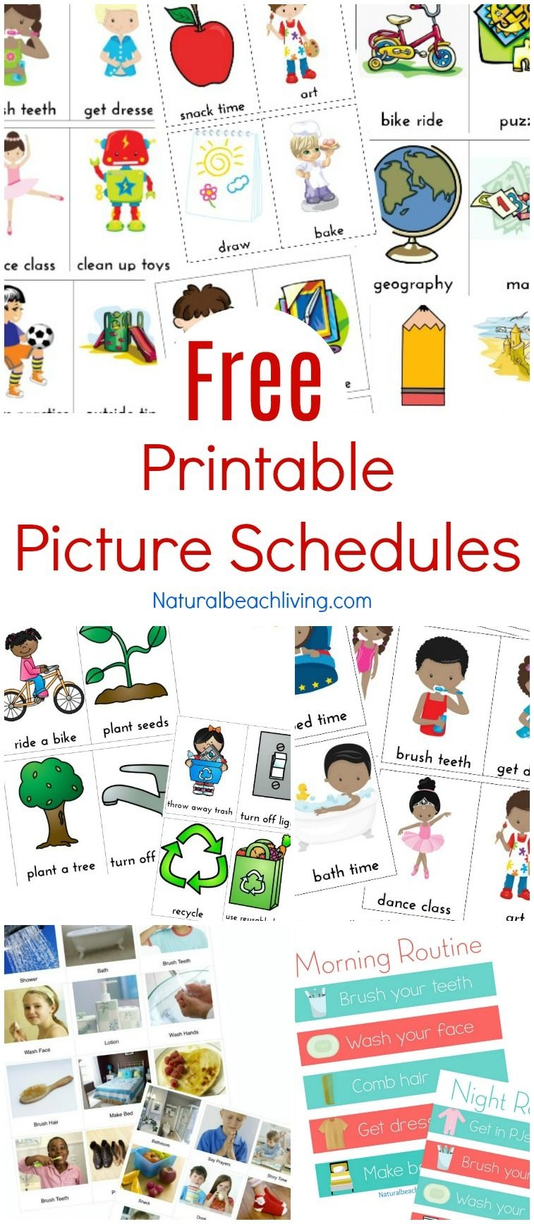 Free Printable Picture Schedule Cards - Visual Schedule Printables - Free Printable Picture Schedule Cards