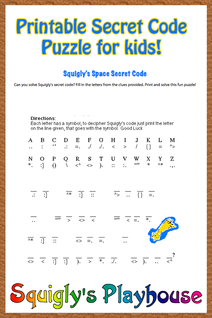 Free Printable Secret Code Word Puzzle For Kids. This Puzzle Has A - Free Printable Puzzles For Kids