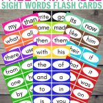 Free Printable Sight Words Flash Cards   Perfect For Preschool   Free Printable Rhyming Words Flash Cards