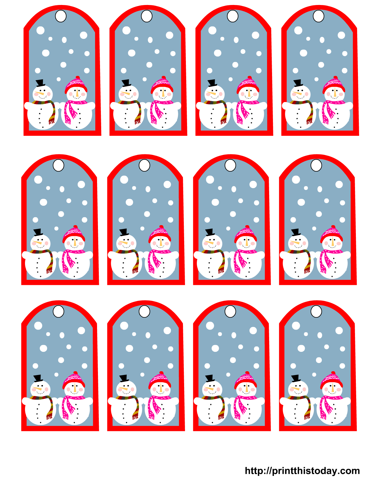 Free Printable Snowman Christmas Gift Tags - Free Printable Snowman Stationery