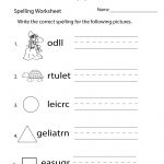 Free Printable Spelling Practice Worksheet   Free Printable Spelling Worksheets