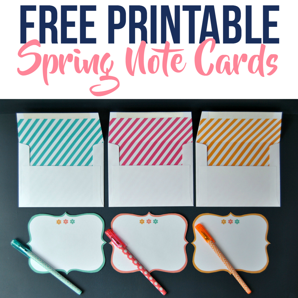Free Printable Spring Note Cards With Lined Envelopes - Simple Made - Free Printable Note Cards