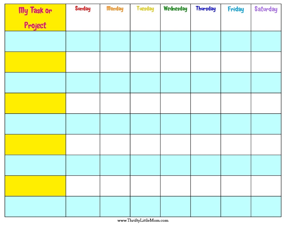 Free Printable Behaviour Charts