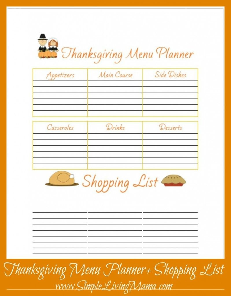 Free Printable Thanksgiving Menu Planner | Free Printables - Free Printable Thanksgiving Menu Template