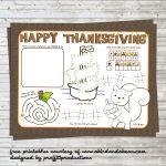 Free Printable :: Thanksgiving Placemat For The Kids   Free Printable For Thanksgiving