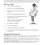 Free Printable Worksheet: When I Have A Conflict. A Quick Self Test   Free Printable Coping Skills Worksheets