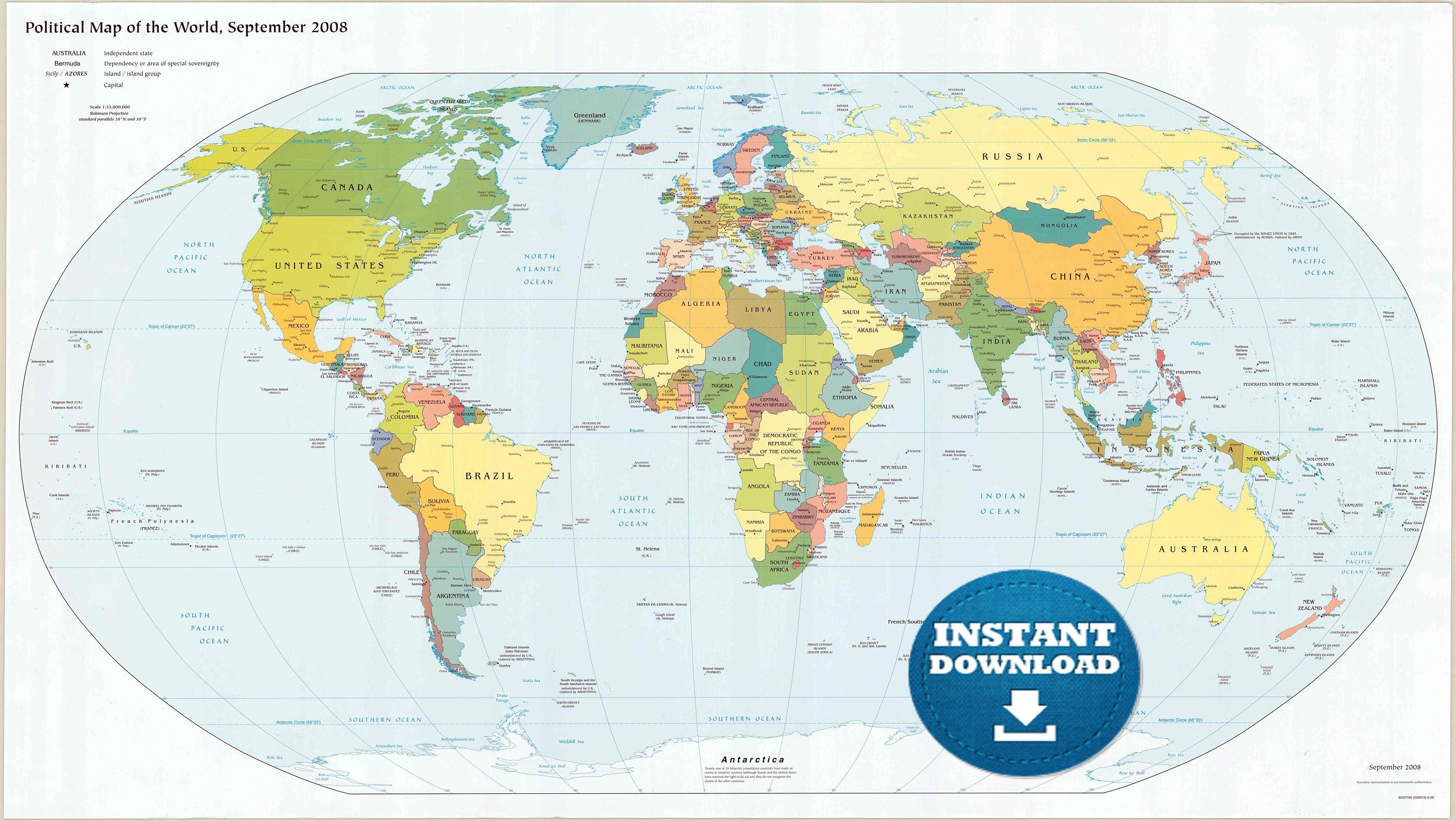 Free Printable World Map | Mir-Mitino - Free Printable World Map