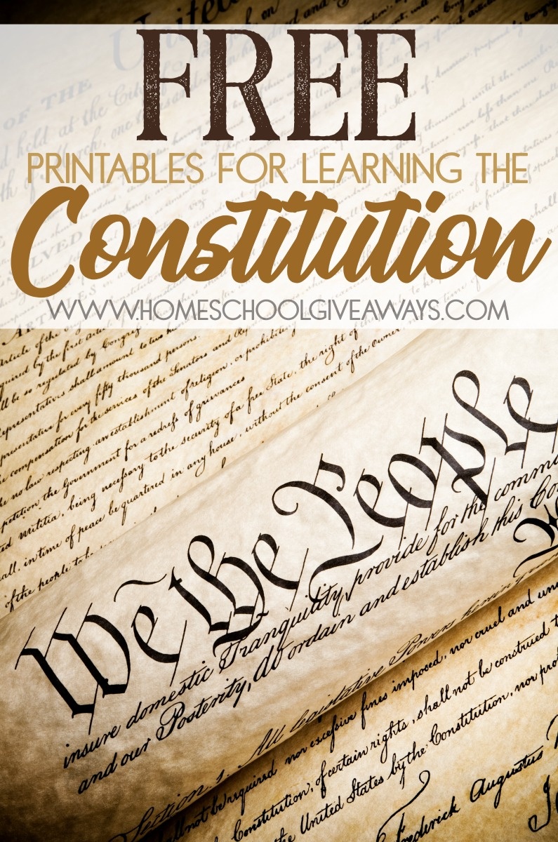 Free Printables For Learning The Constitution (Free Instant Copywork - Free Printable Us Constitution Worksheets