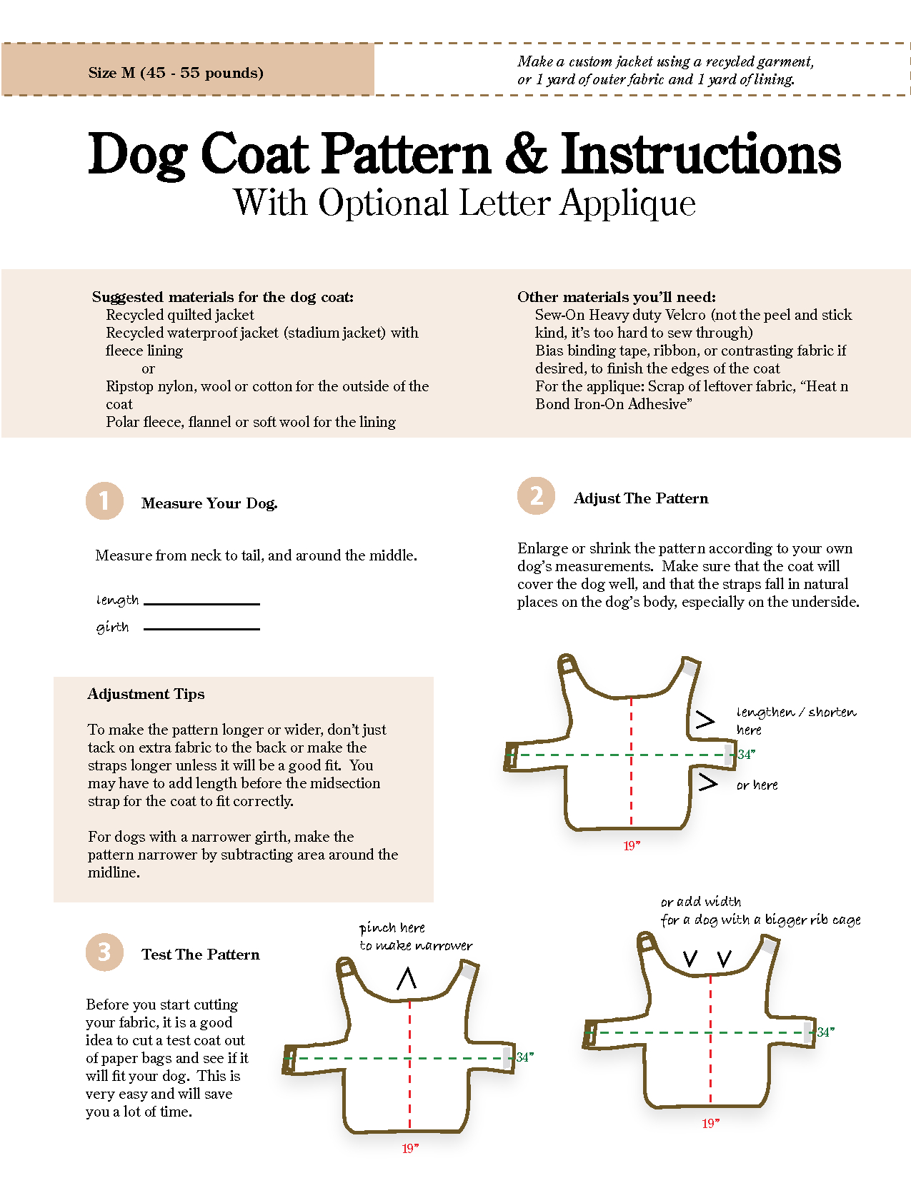 Free Printable Dog Coat Sewing Patterns Free Printable
