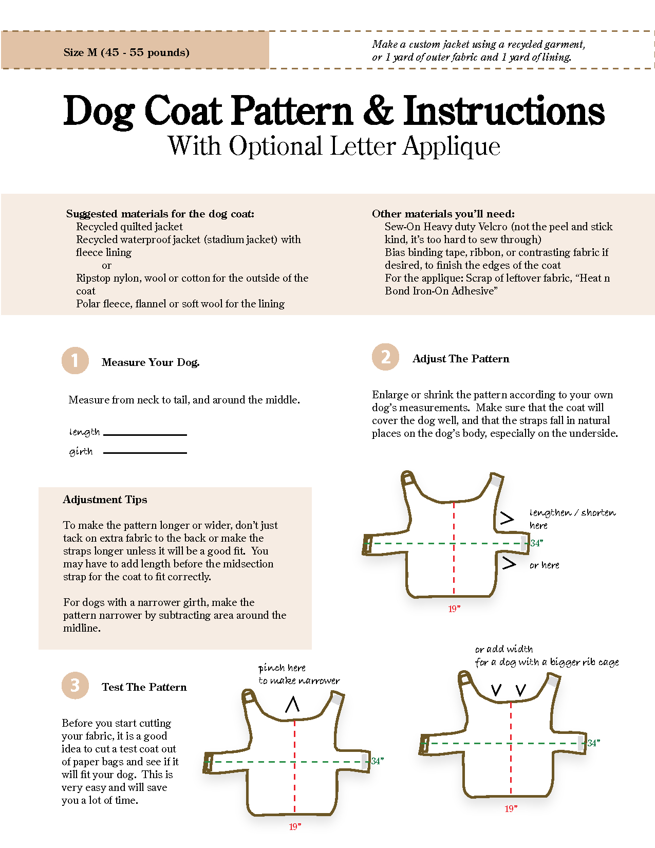 Free Printable Dog Coat Sewing Patterns - Free Printable