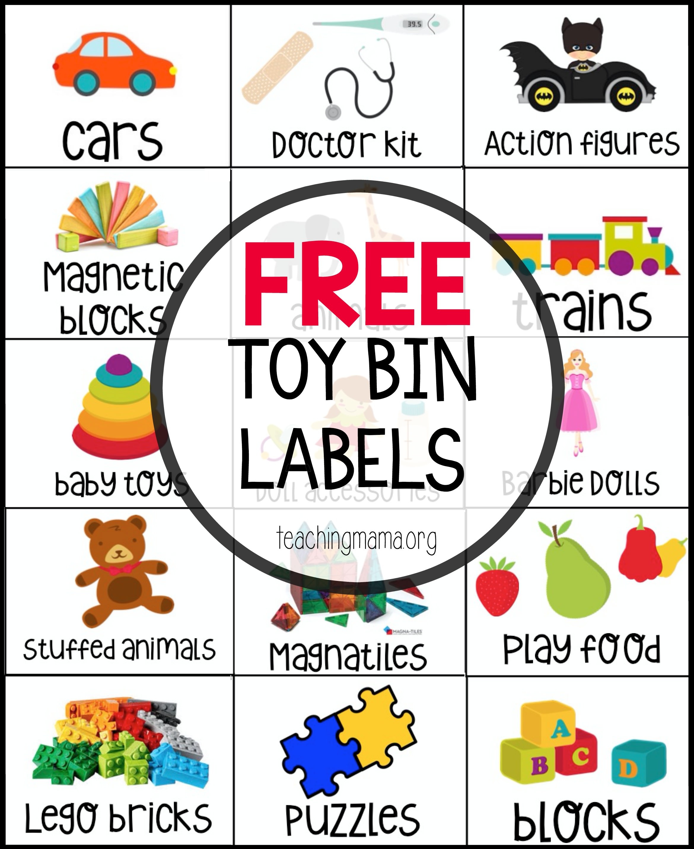 Free Printable Toy Storage Labels