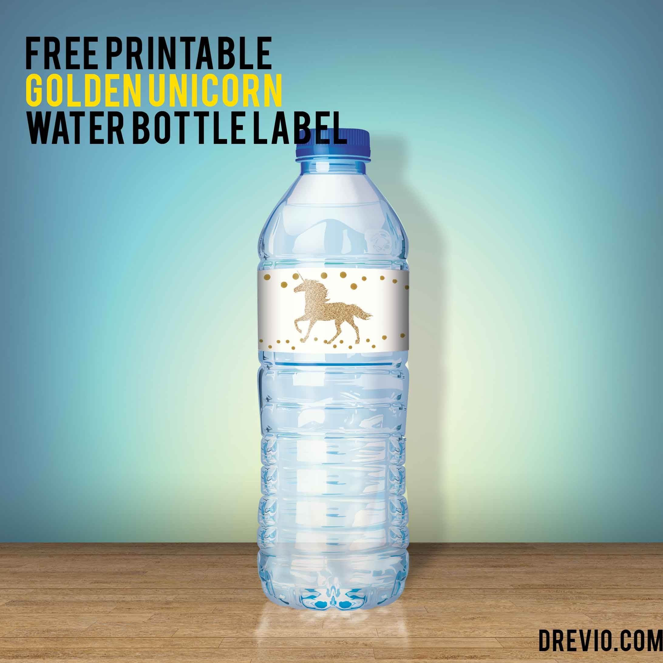 Free Unicorn Water Bottle Label - | Free Printable Birthday - Free Printable Water Bottle Labels For Birthday