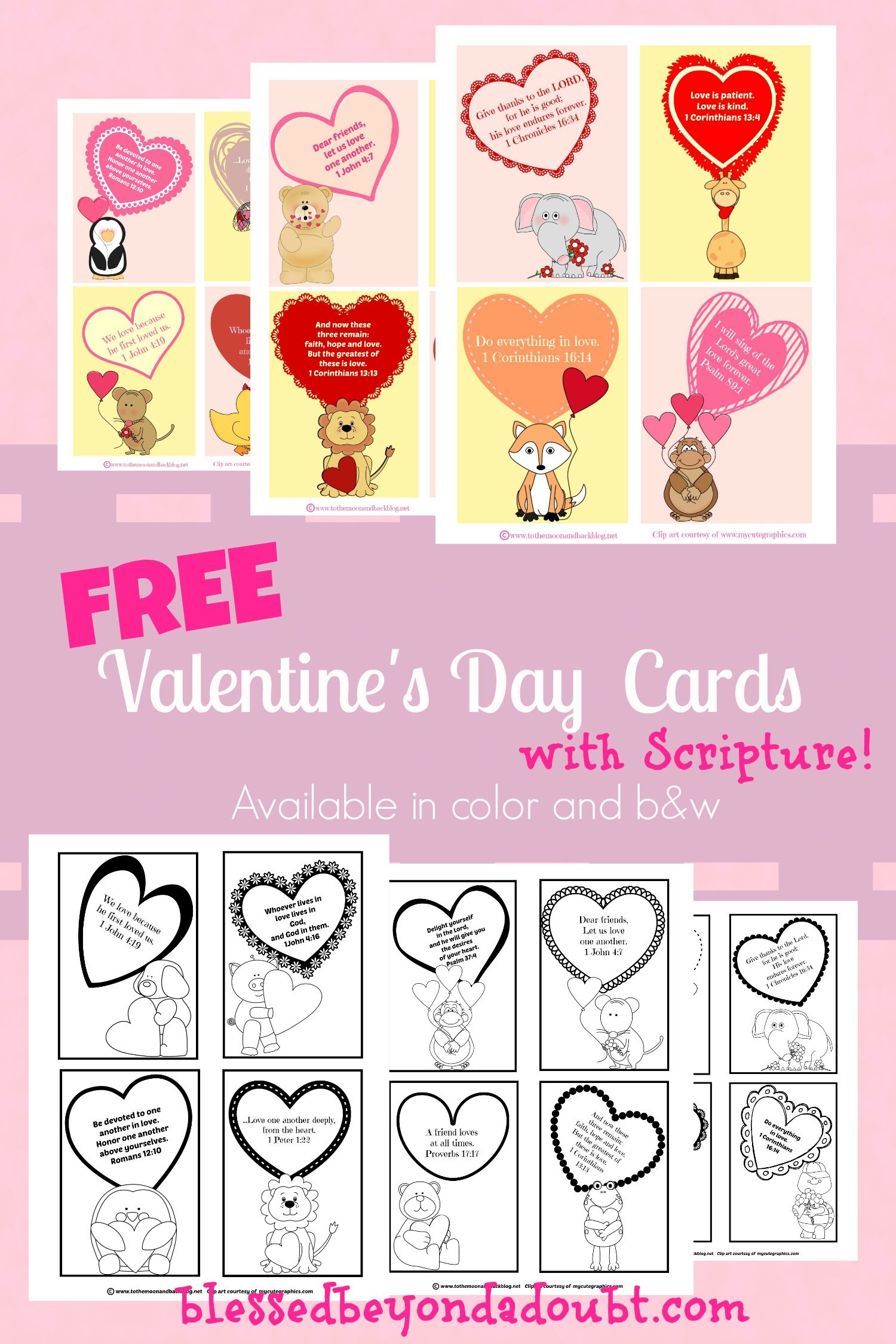 Free Valentine's Day Cards With Scripture For Children | Ultimate - Free Printable Childrens Valentines Day Cards