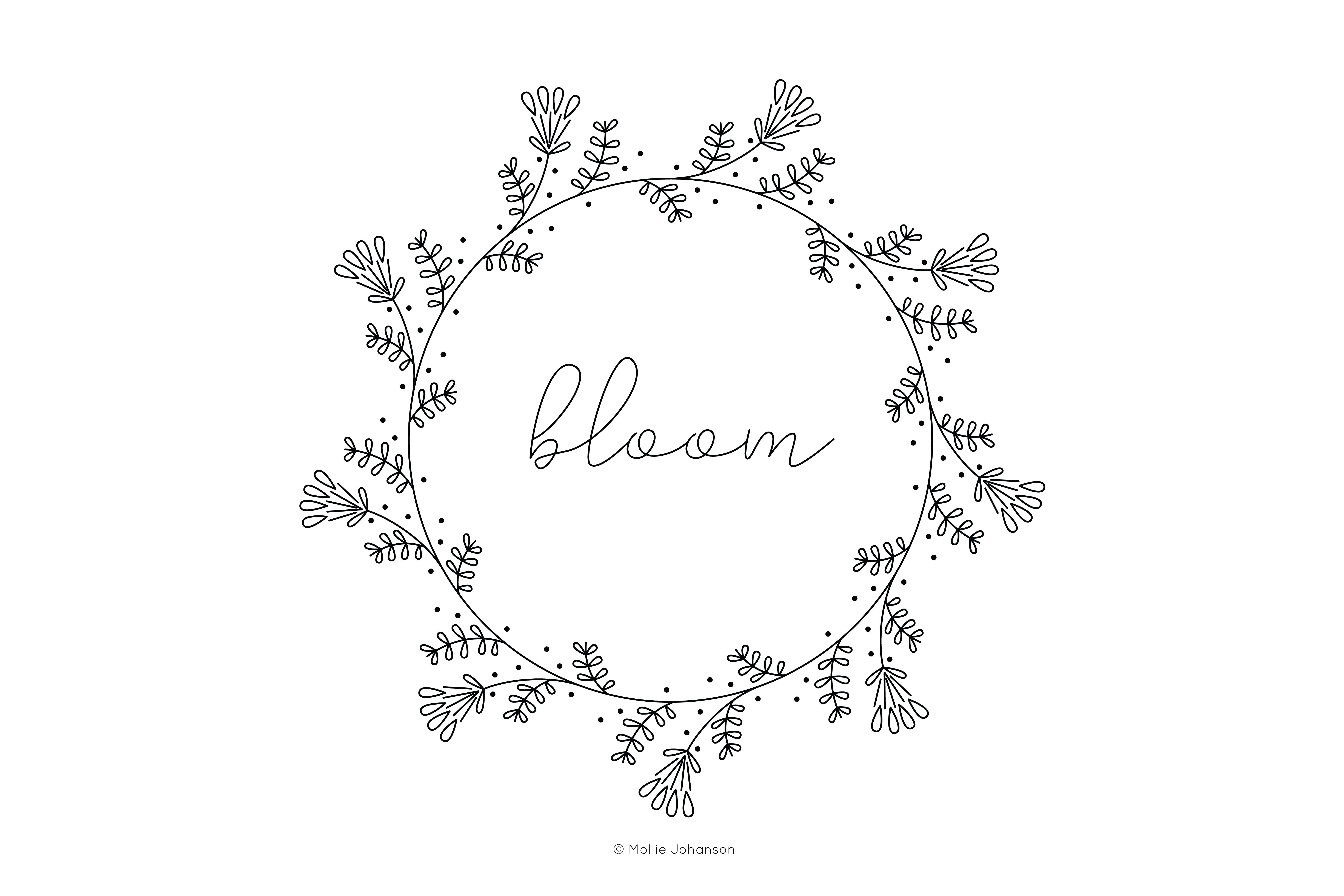 Line Art Embroidery Template