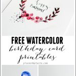 Free Watercolor Birthday Card Printables | Printables | Watercolor   Free Printable Birthday Cards For Her