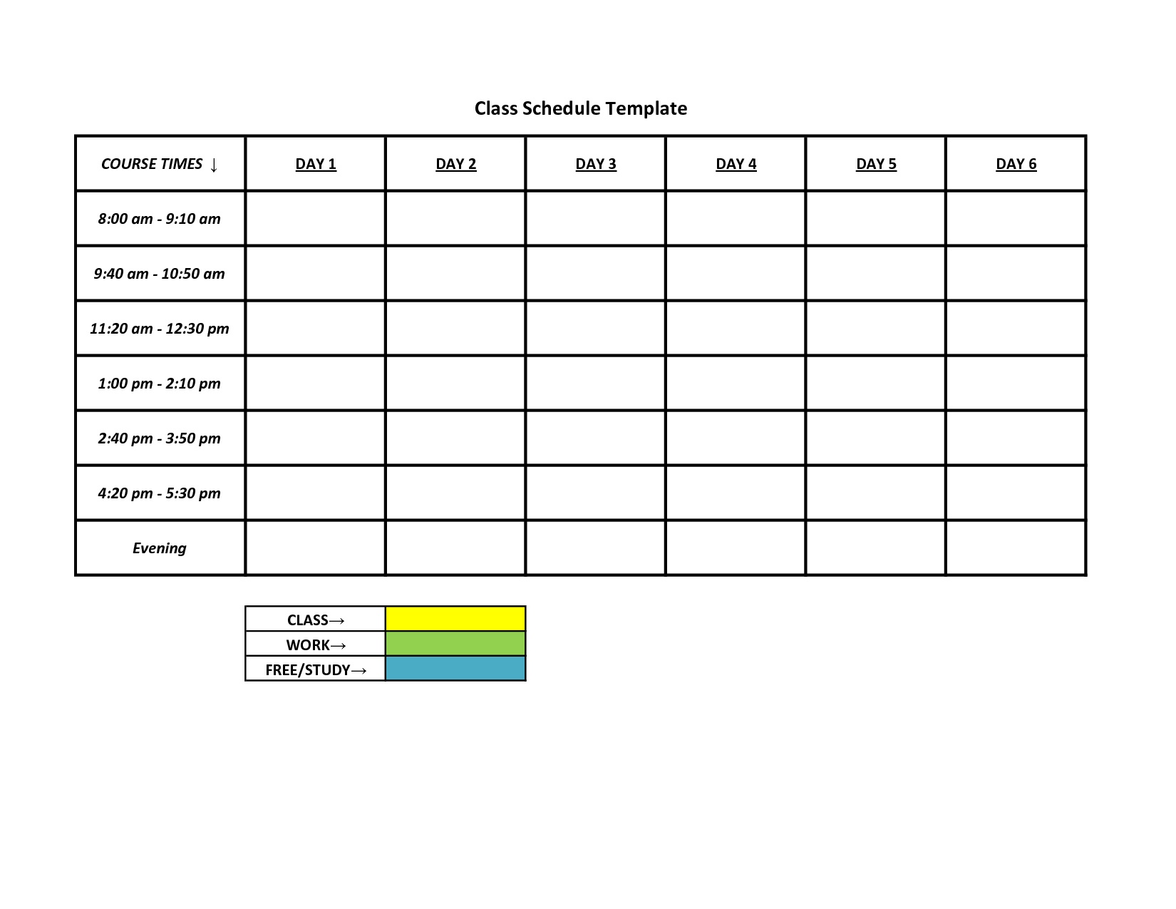 daily schedule maker template