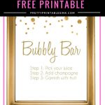 Freebie Friday   Bubbly Bar Sign | Pretty Printables Ink   Free Printable Bachelorette Signs