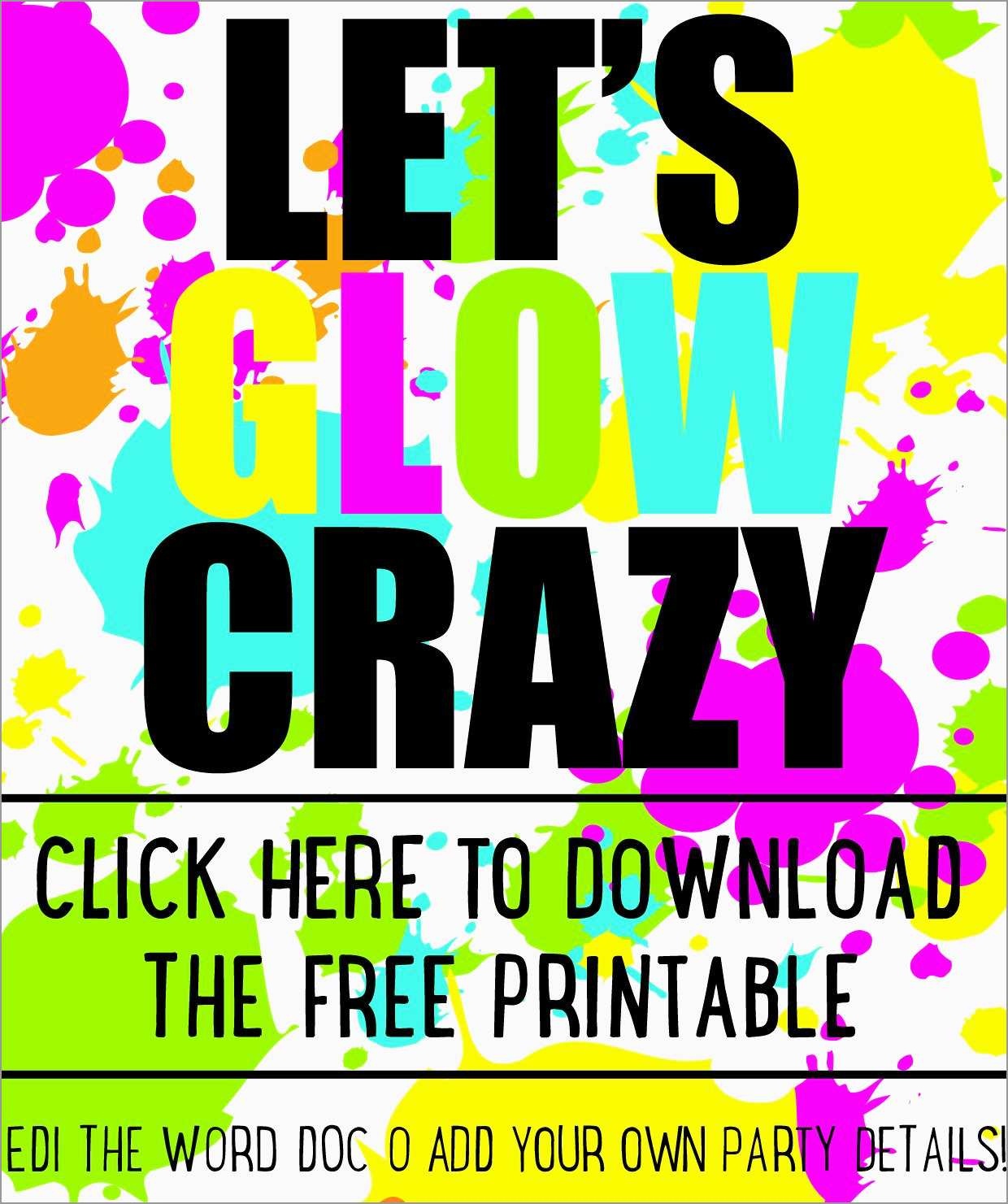 Free Printable Glow In The Dark Birthday Party Invitations Free Printable