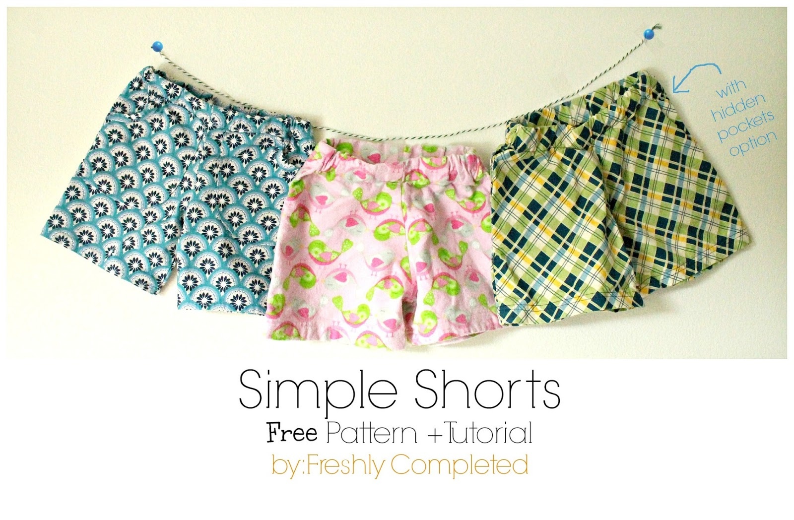 Freshly Completed: Simple Shorts -- Free Pattern + Tutorial - Free Printable Sewing Patterns For Kids