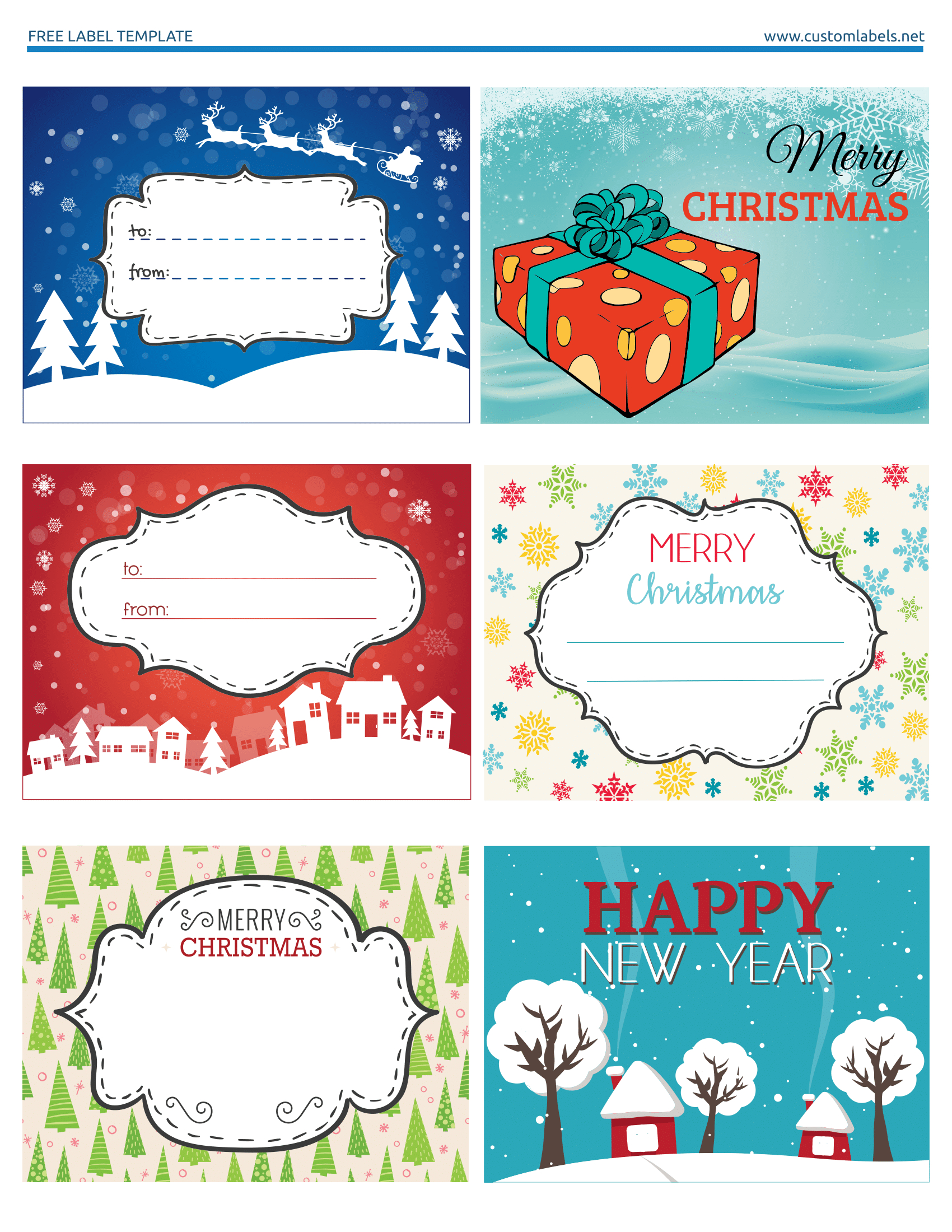 Fun And Colorful Christmas Labels - Free Printables | Free - Christmas Labels Free Printable Templates