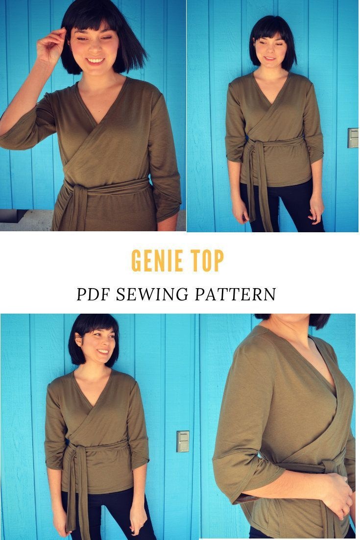 Genie Knit Top Printable Sewing Pattern And Pdf Sewing Tutorial For - Free Printable Plus Size Sewing Patterns
