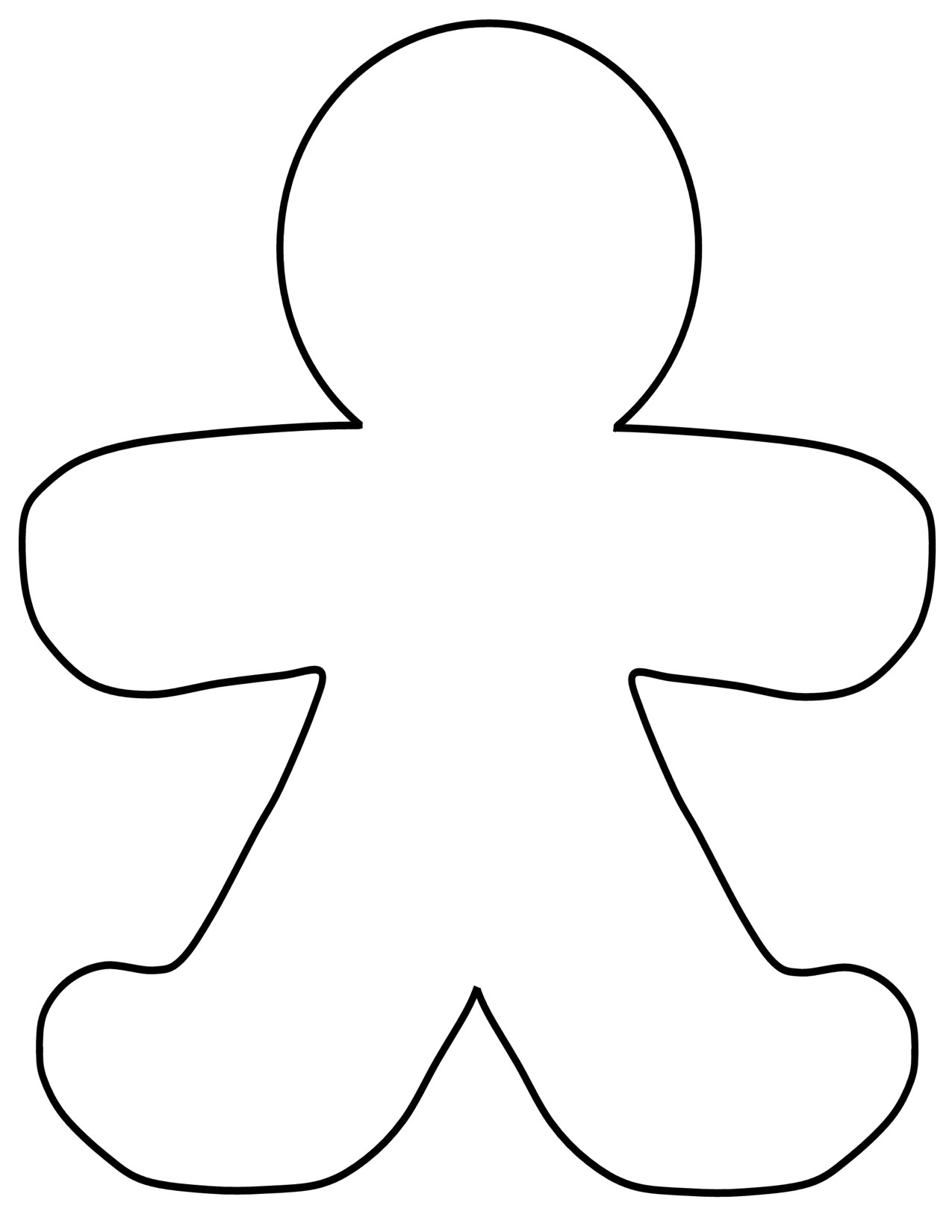 Gingerbread Man Outline | Free Download Best Gingerbread Man Outline - Gingerbread Template Free Printable