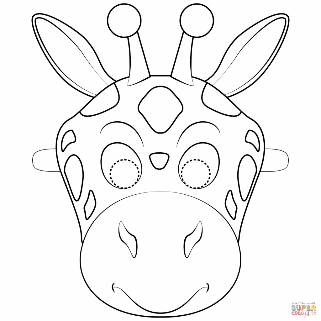 giraffe mask coloring page  free printable coloring pages