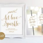 Gold Sparkler Send Off Sign & Tags Set Printable Wedding | Etsy   Free Printable Wedding Sparkler Sign